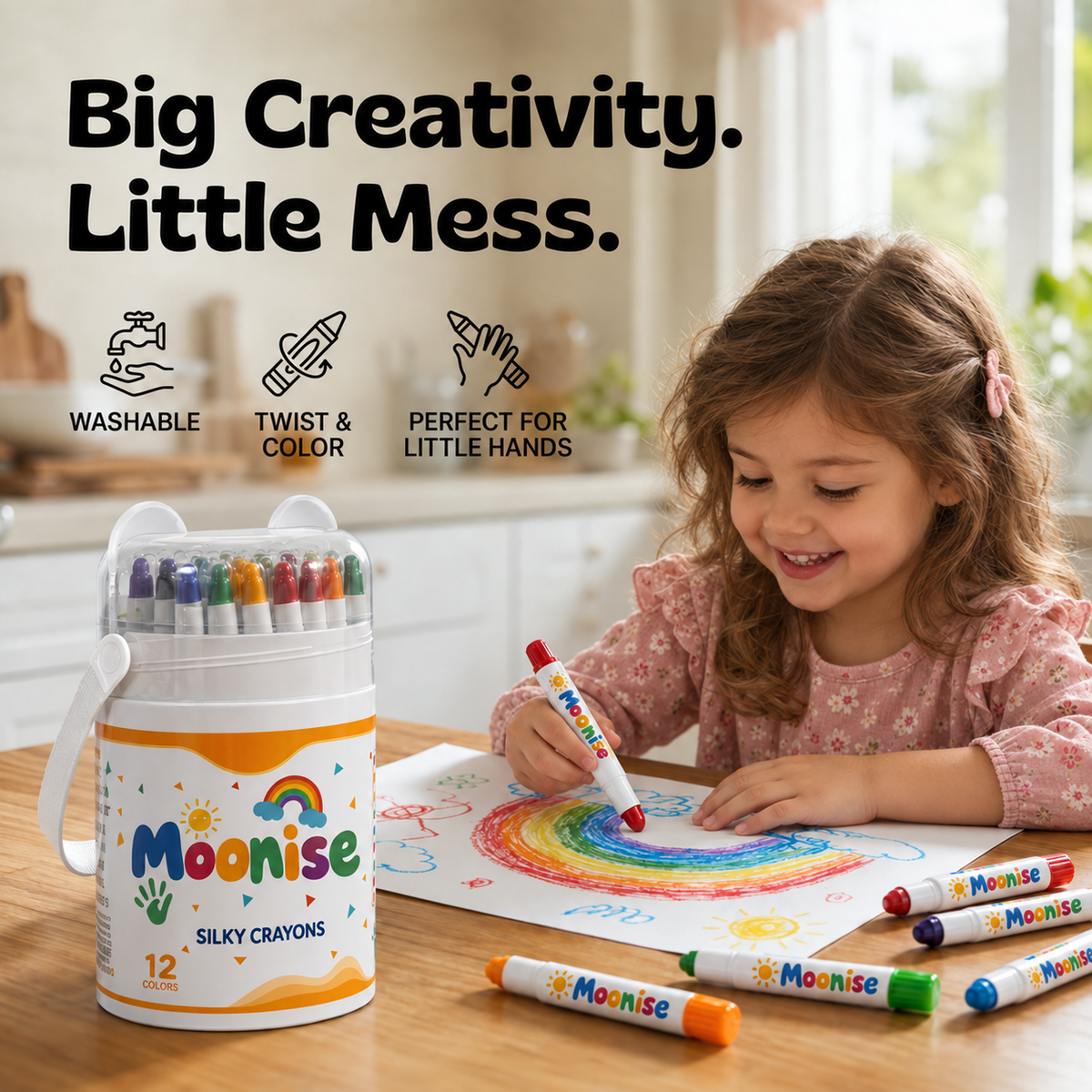 Moonise™ Washable Twist Crayons