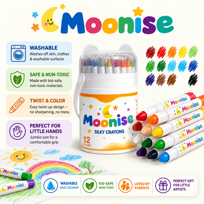 Moonise™ Washable Twist Crayons